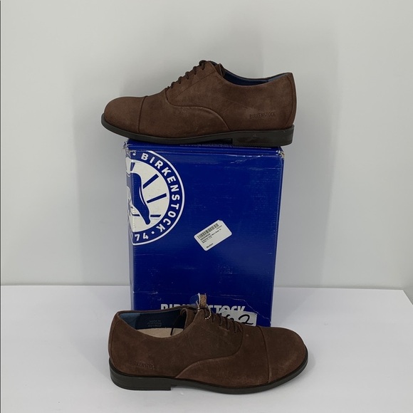 Birkenstock Dalen oxford tie shoe mocha brown nubuck suede flat new men 42 9 main image 6